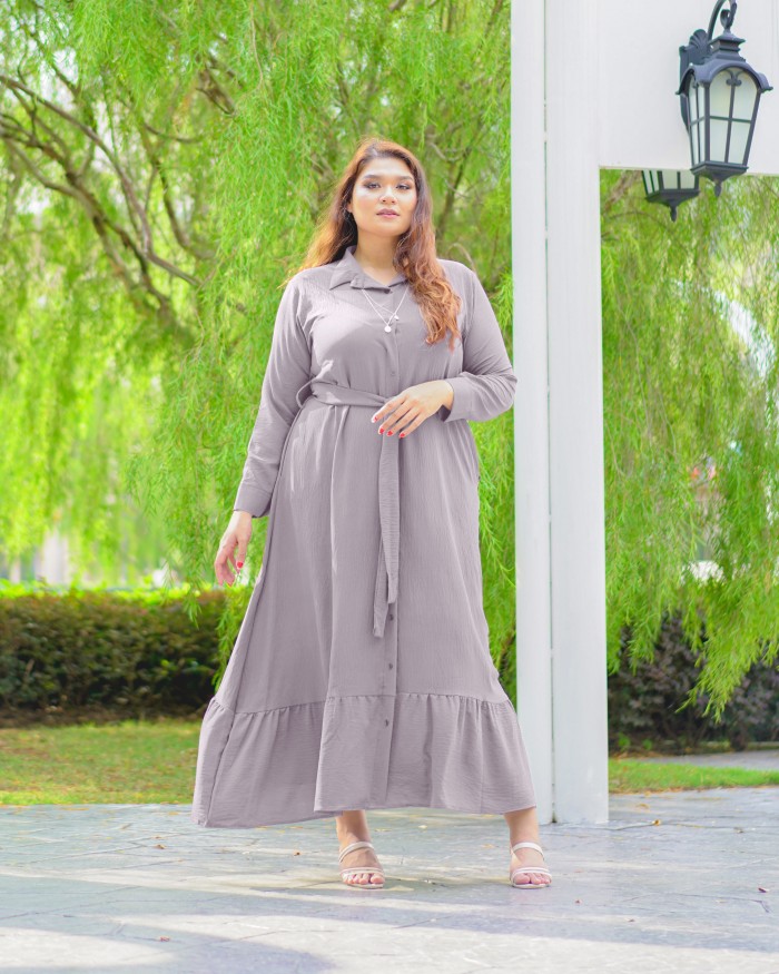 Mikayla Buttoned Dress (Grey)