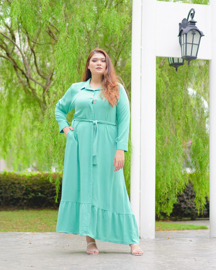 Mikayla Buttoned Dress (Tiffany Green)