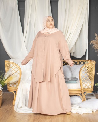 Dania Skirt Suit (Nudy Pink)