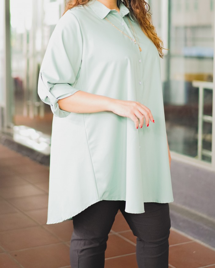 Nelly Long Shirt (Dusty Green)