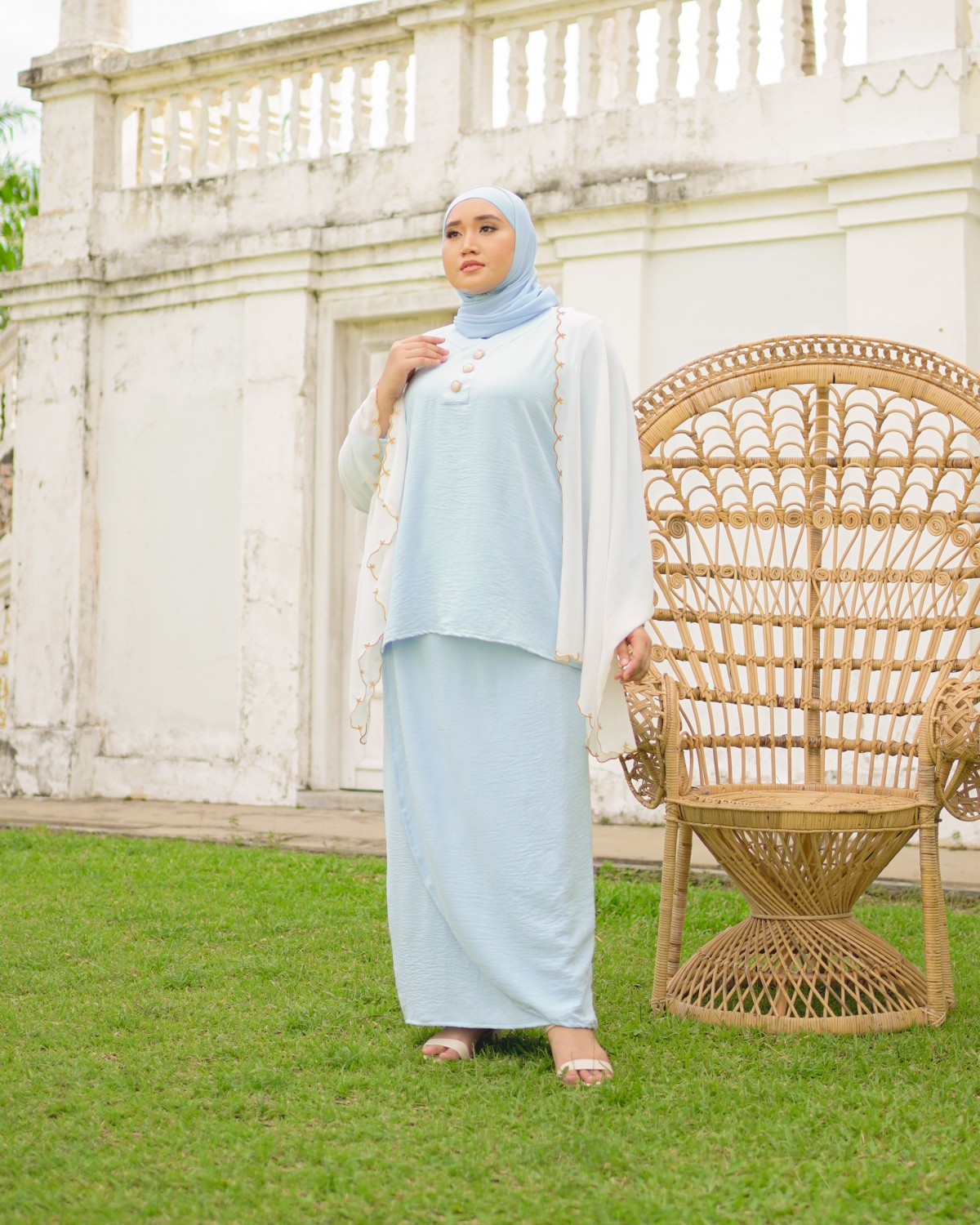 Nona Asiah Kurung Kedah (Baby Blue)