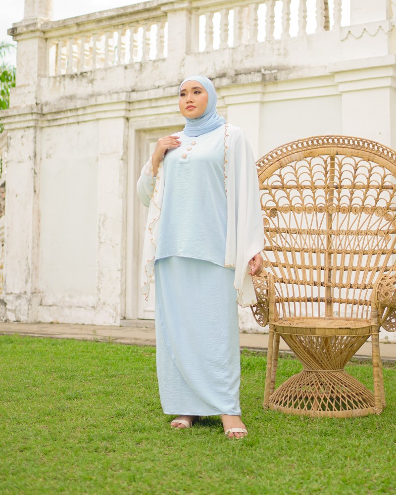 Nona Asiah Kurung Kedah (Baby Blue)