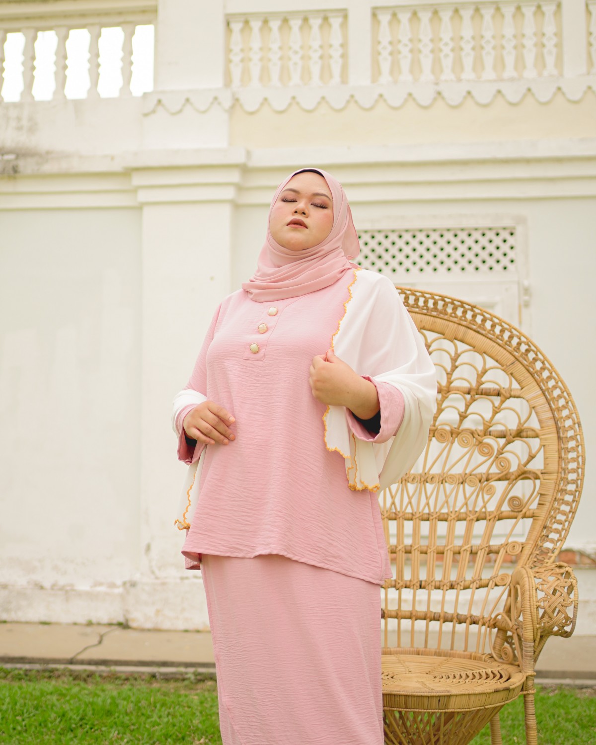 Nona Asiah Kurung Kedah (Soft Pink)