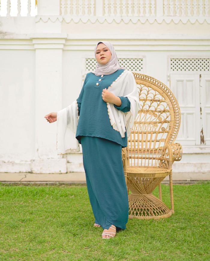 Nona Asiah Kurung Kedah (Teal Blue)