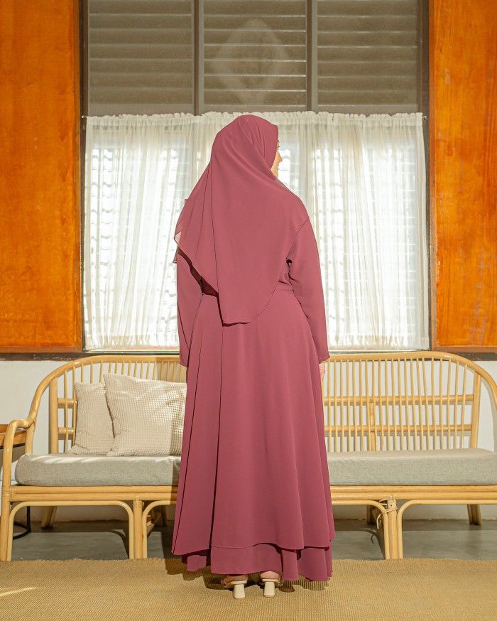 Balqeesh Abaya Khimar (Burgundy)