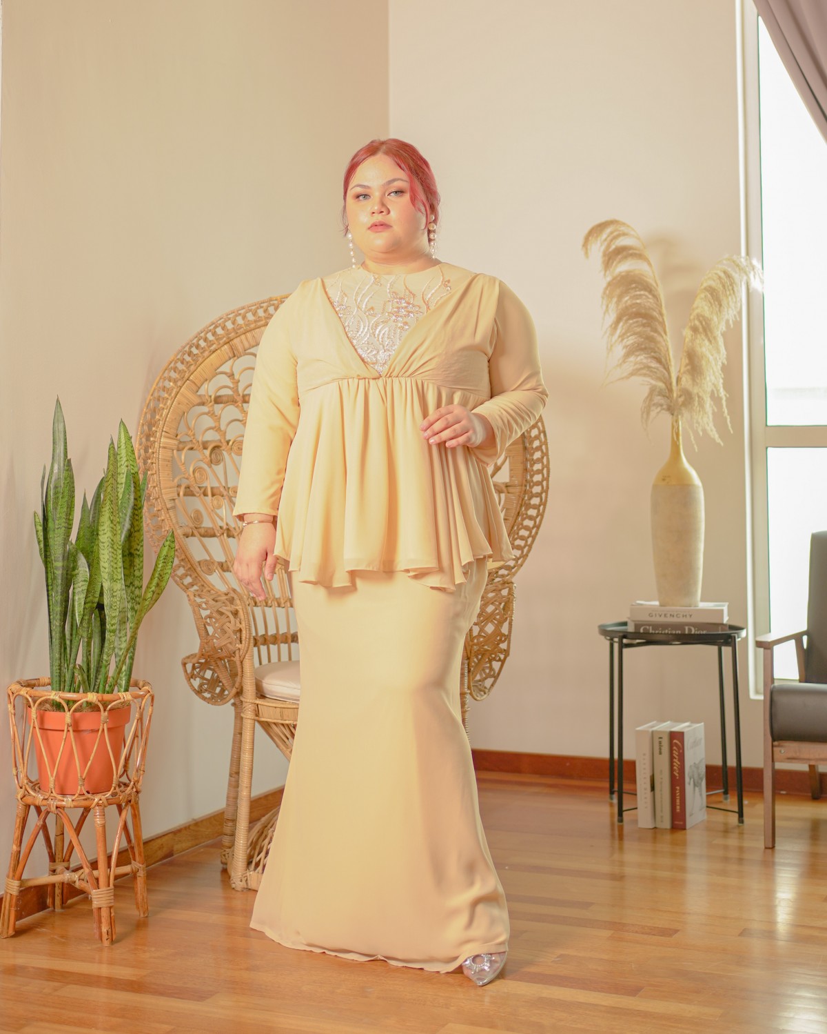 Safoura Luxe Peplum (Creamy Beige)