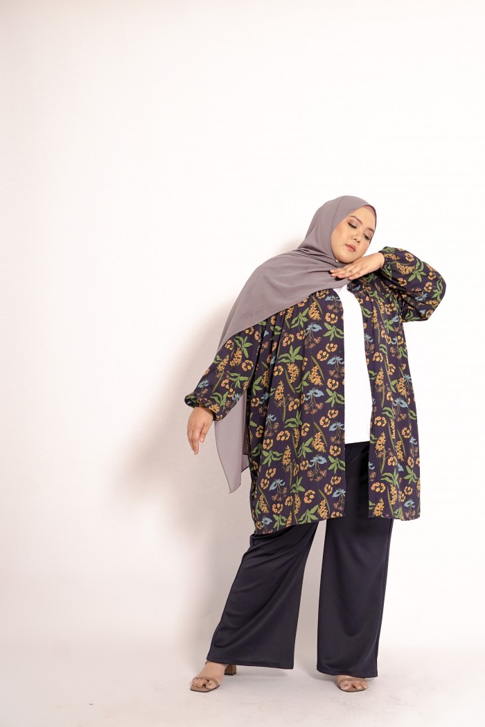 Tinie Cardi Tunic (Floral Blue)