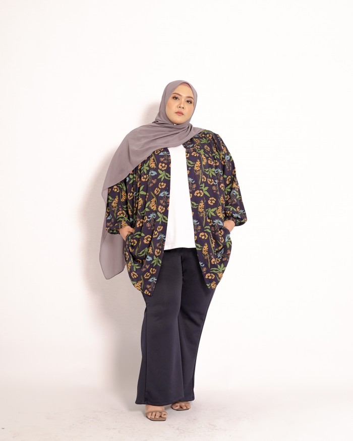 Tinie Cardi Tunic (Floral Blue)