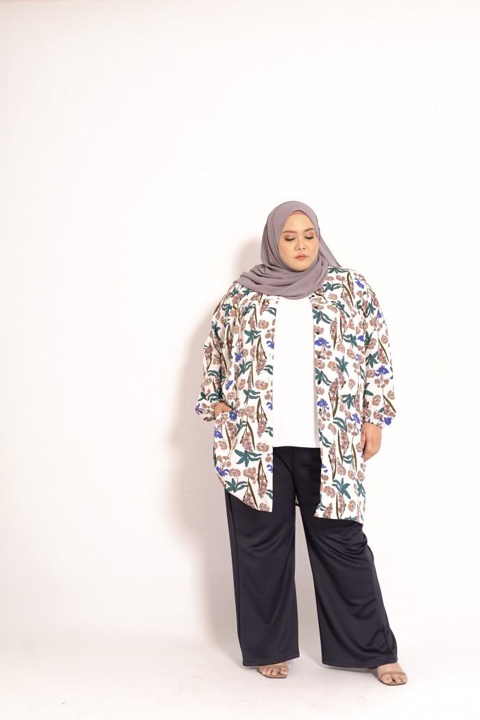 Tinie Cardi Tunic (Floral White)