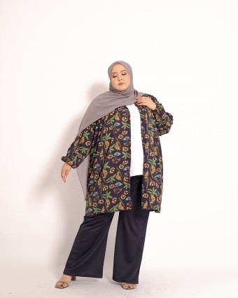 Tinie Cardi Tunic (Floral Blue)