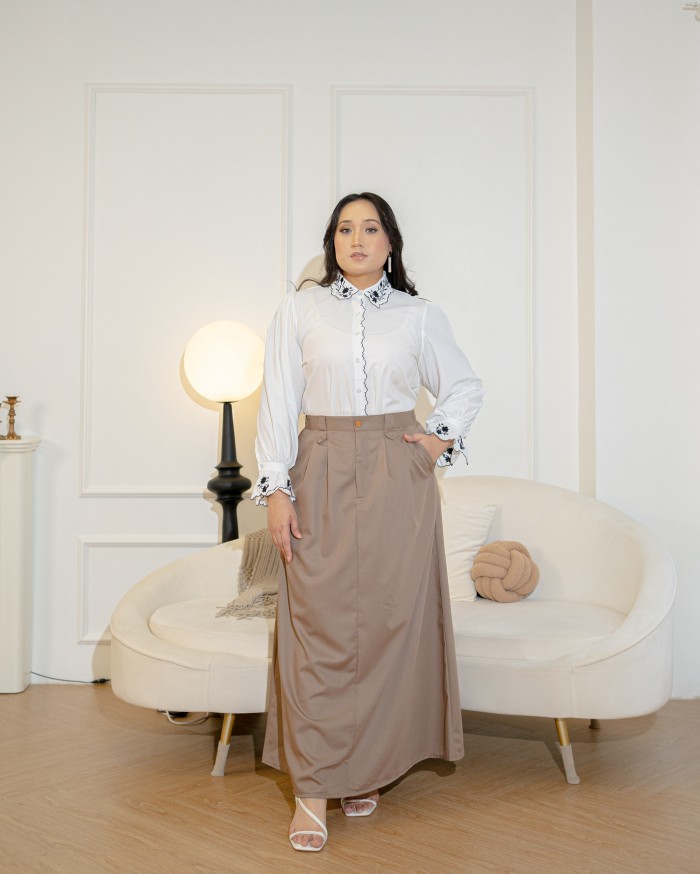 Jennie Cotton Skirt (Mocha)