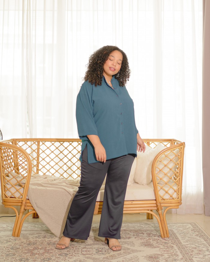 Naomi Baggy Shirt (Teal Blue)