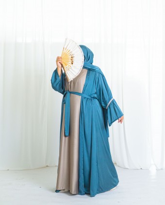 Aminna Abaya (Teal Blue)