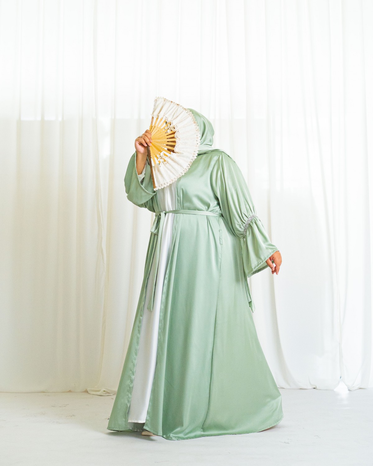 Aminna Abaya (Mint Green)