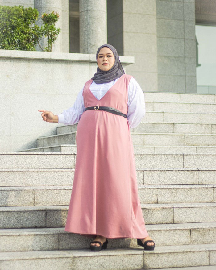 Moon-Na Korean Dress (Soft Pink)