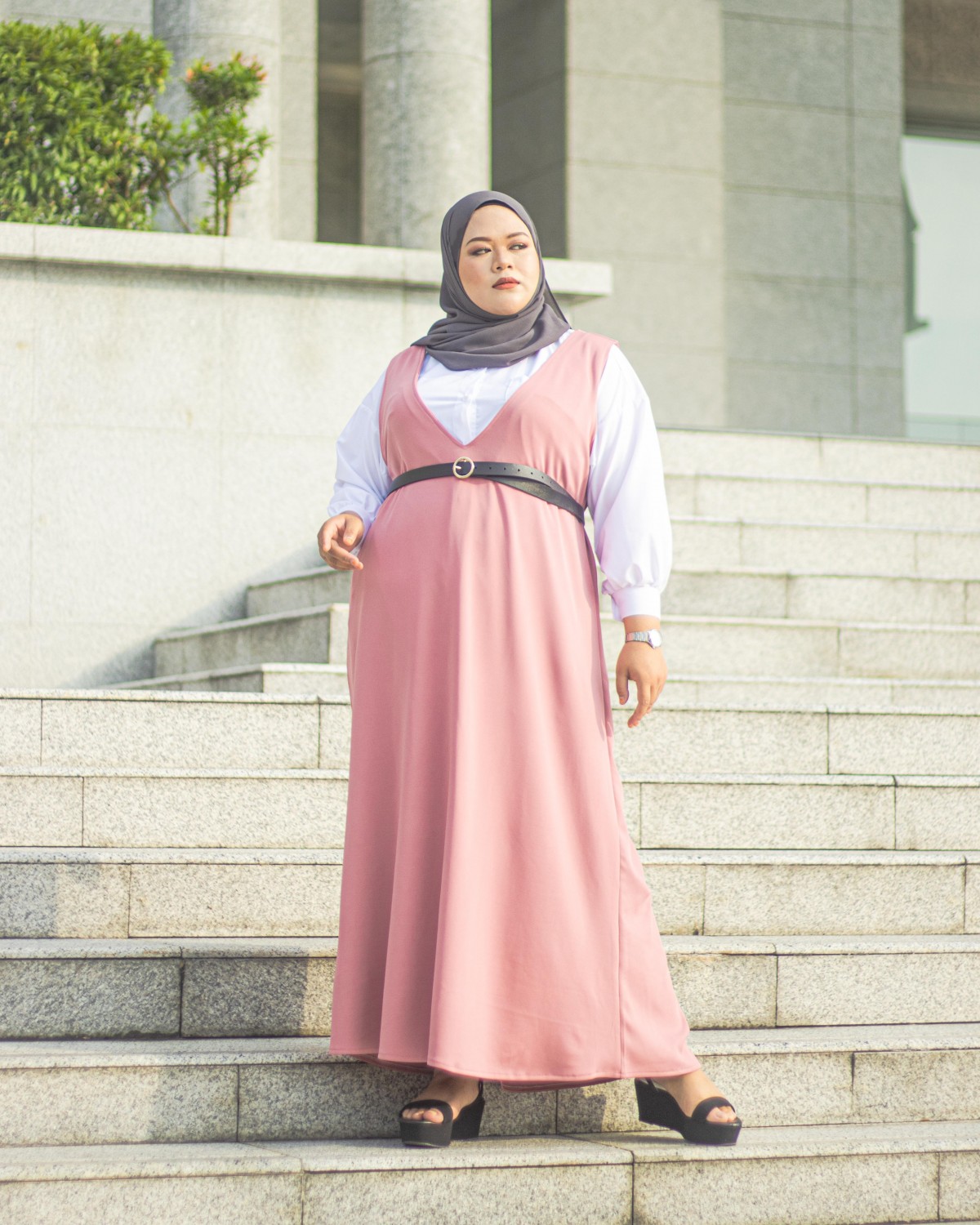 Moon-Na Korean Dress (Soft Pink)