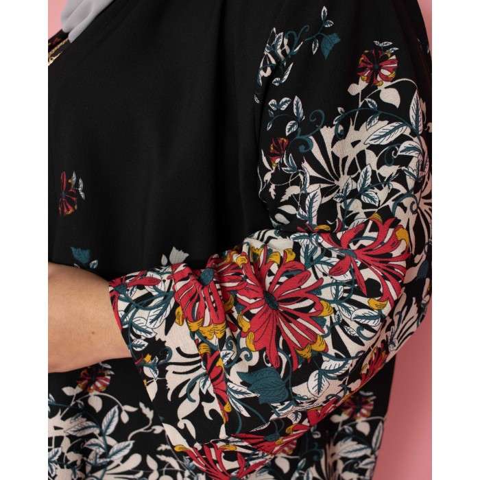 Callie Kimono Cardigan (Flower Black)