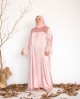 Habeeb Lace Abaya (Soft Pink)
