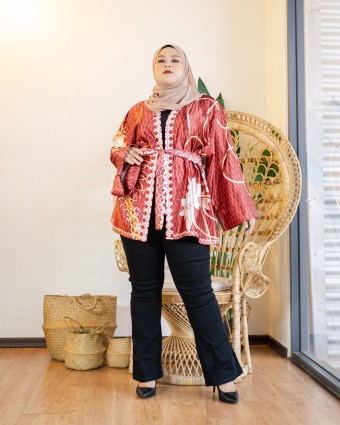 Rika Rattan Kimono ( Rosewood )