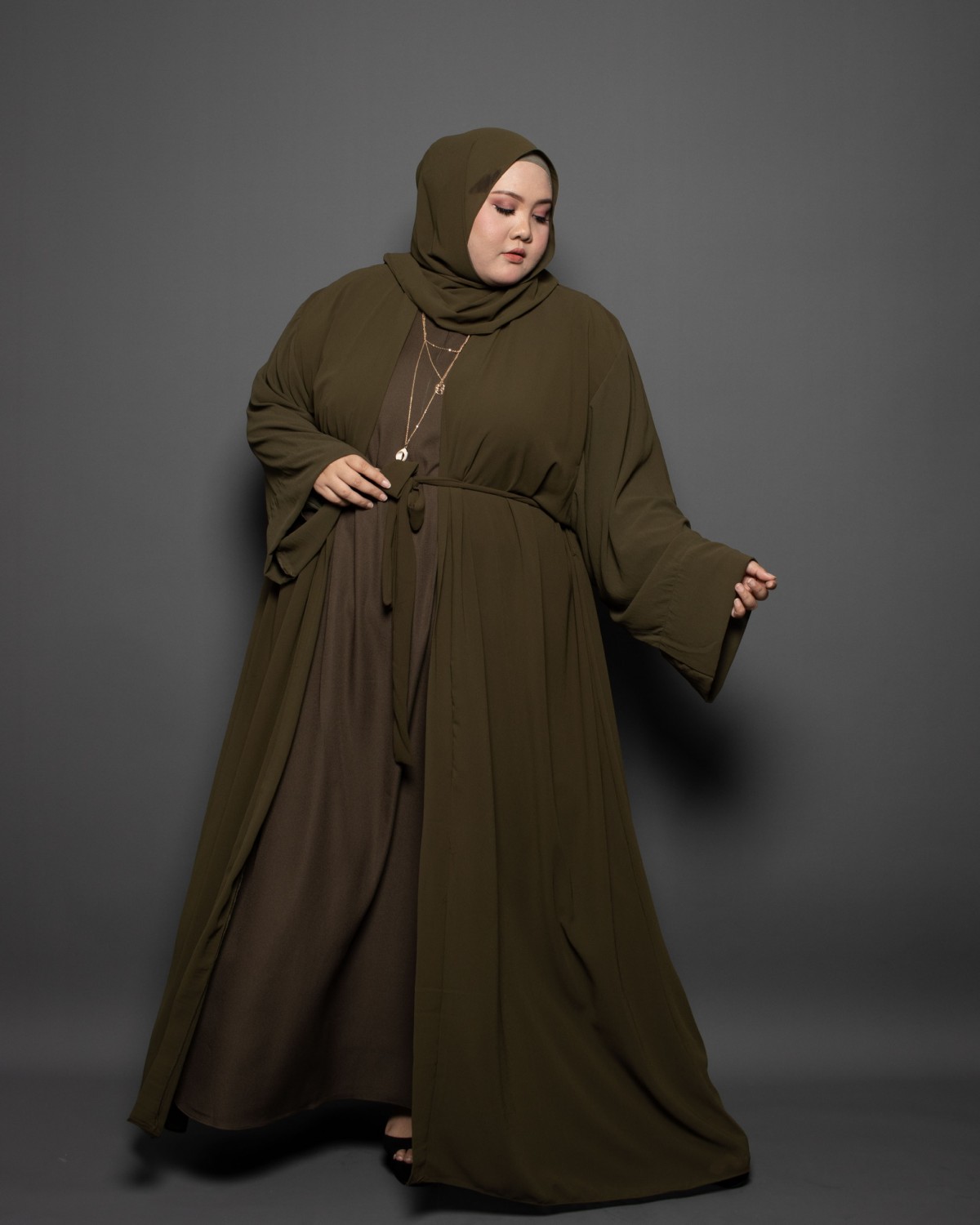 Ammara Abaya Dress (Army Green)