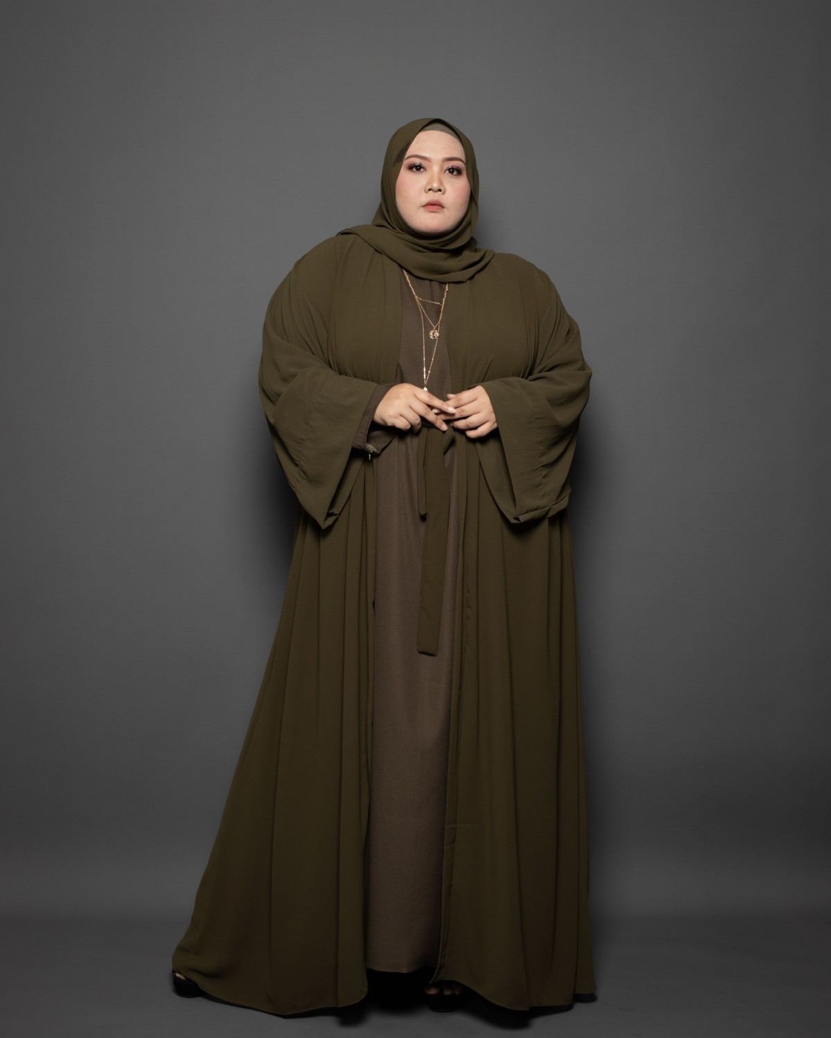 Ammara Abaya Dress (Army Green)