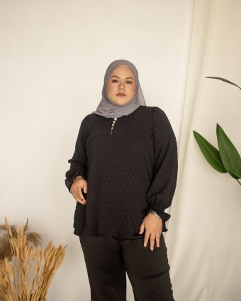 Felly Swiss Dotted Top (Black)