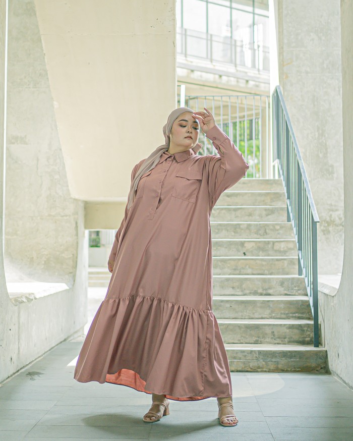 Tara Cotton Dress (Dusty Pink)