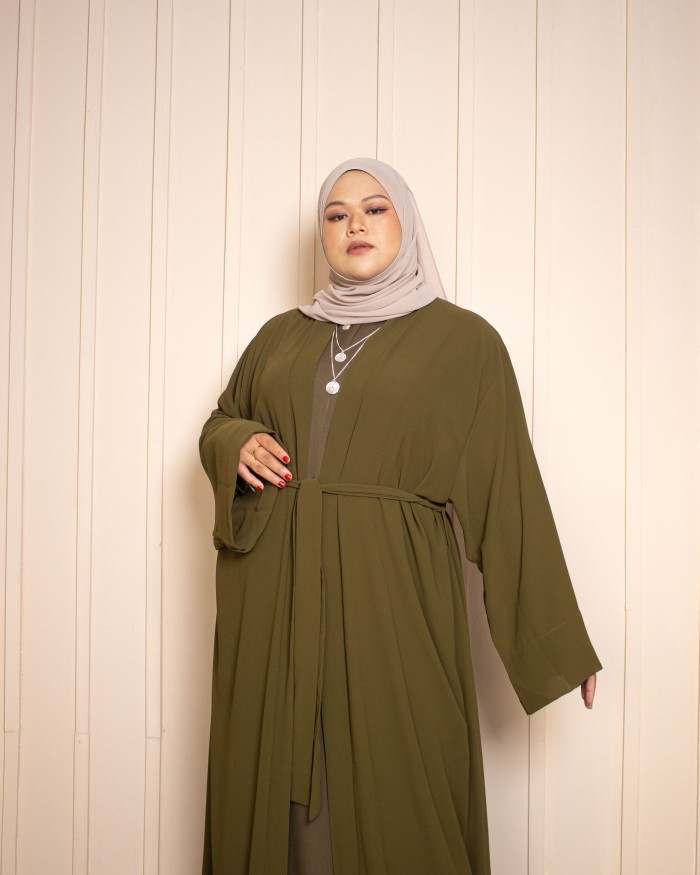 Ammara Abaya Dress (Army Green) **AS-IS
