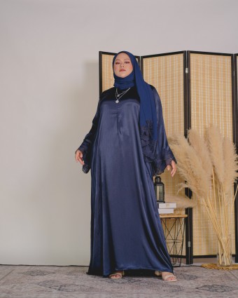 Habeeb Lace Abaya (Navy Blue)