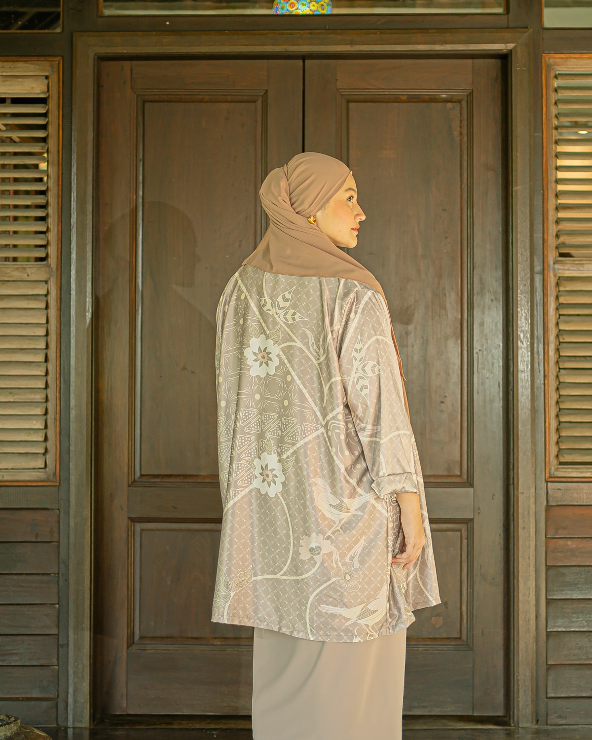 Dian Androyowati Cardigan Dress (Taupe)