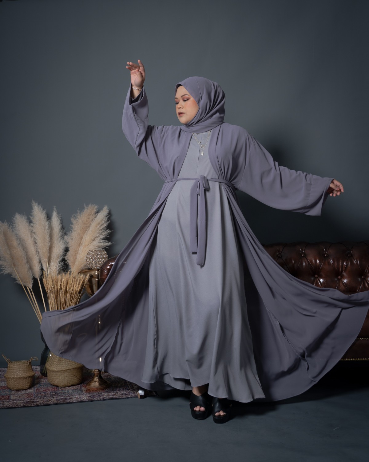 Ammara Abaya Dress (Grey)