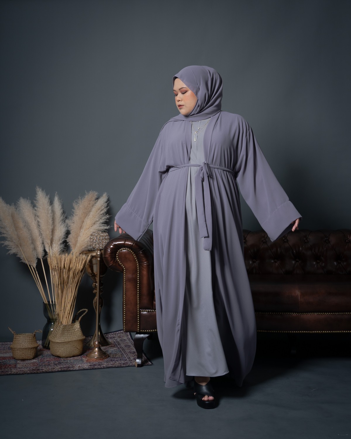 Ammara Abaya Dress (Grey)